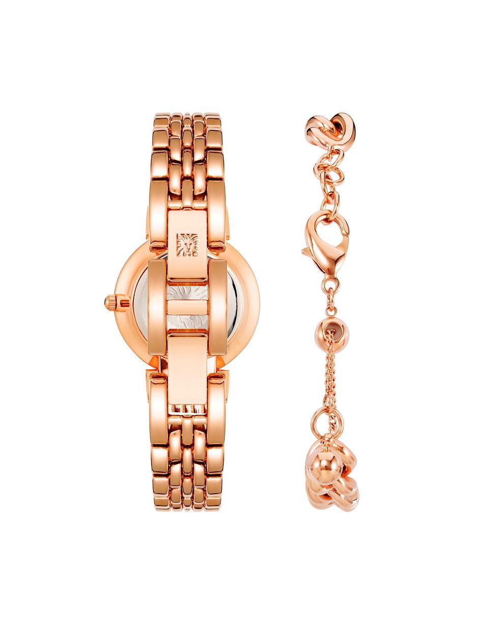 Green / Rose / Gold Anne Klein Premium Crystal Watch and Bracelet Sets | QNZUV94143