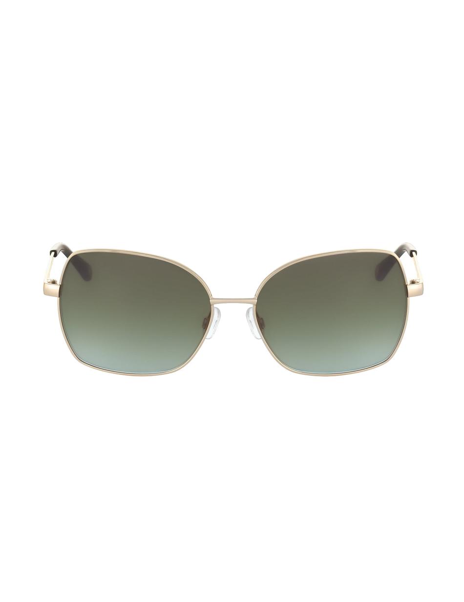 Green / gold Anne Klein Metal Butterfly Sunglasses Oversized | QNZUV63237