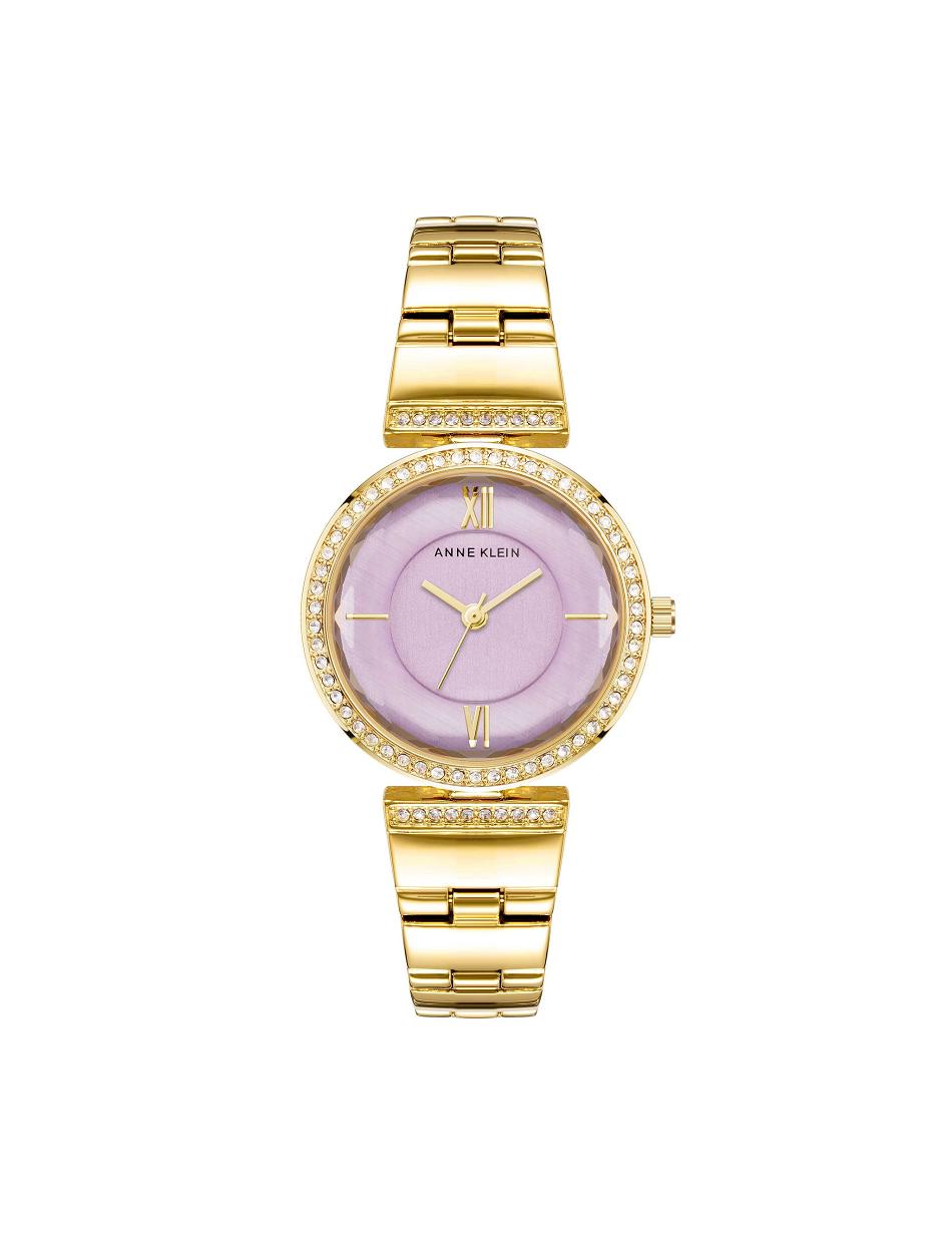 Lavender / Gold Anne Klein Premium Crystal Bracelet Watch Metals | DNZVO19401