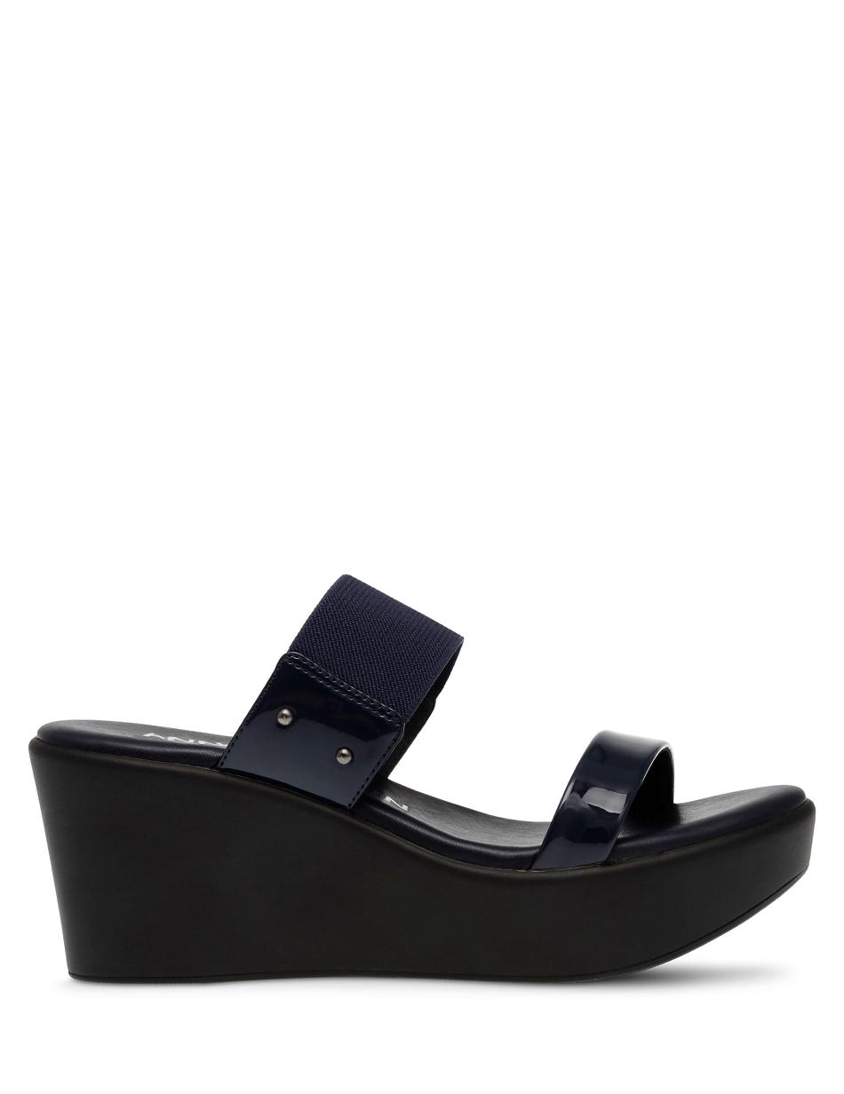 Navy Anne Klein Pylos Platform Sandal Wedges | NZJKU14730