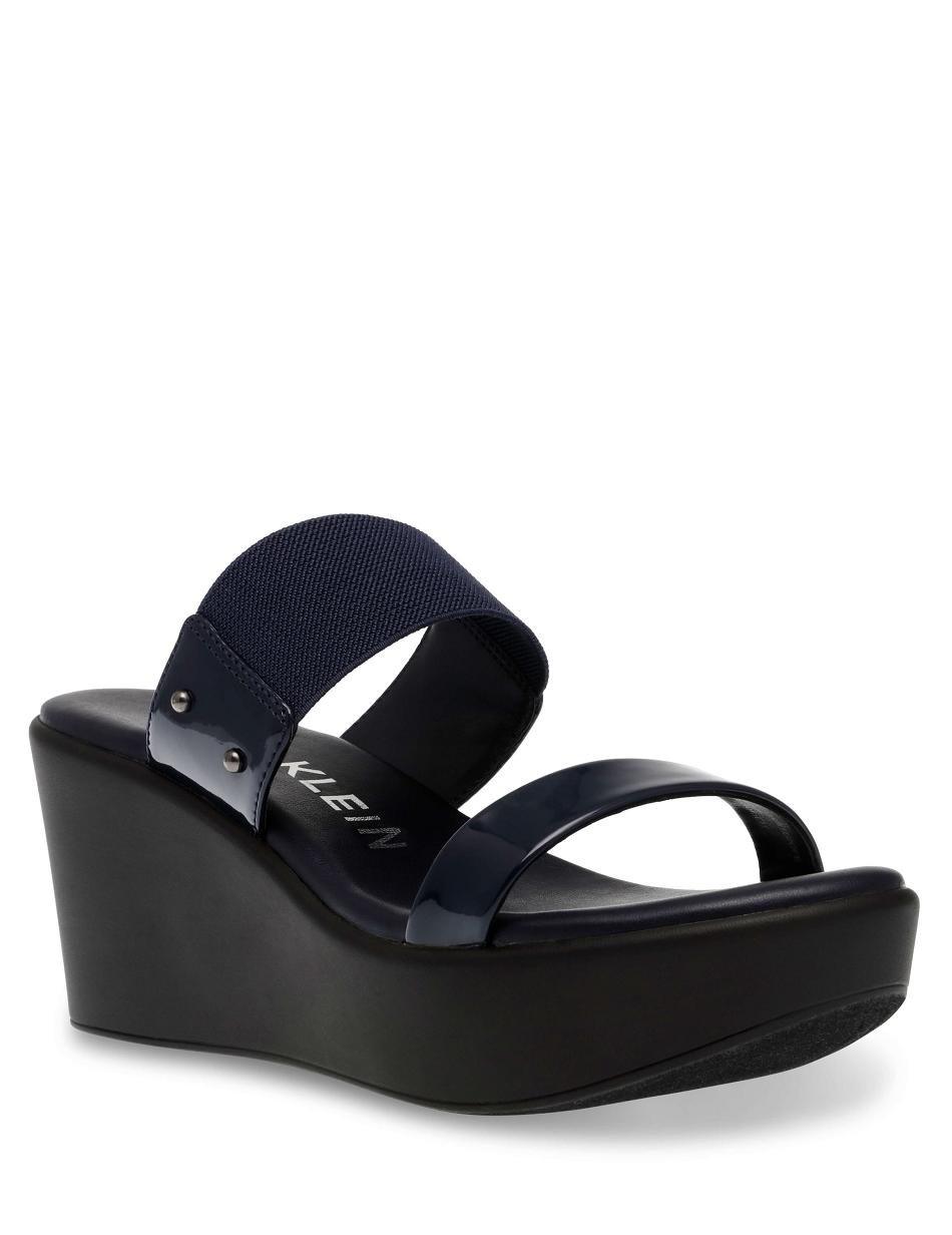 Navy Anne Klein Pylos Platform Sandal Wedges | NZJKU14730