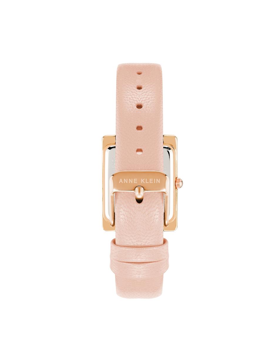 Pink Anne Klein Case Leather Band Watch Rectangular | NZJBT49636