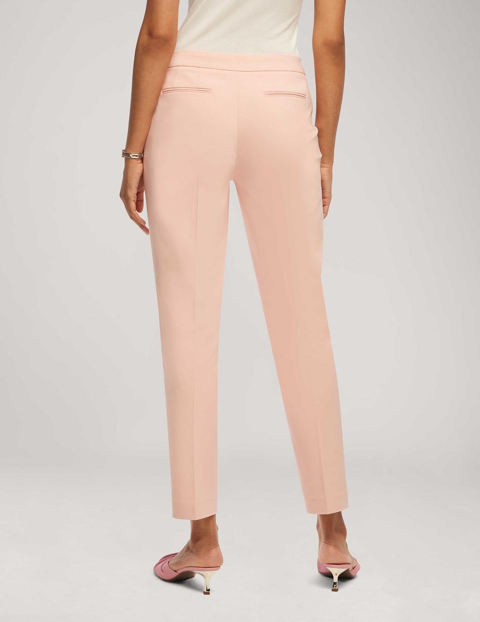 Pink Anne Klein Cotton Double Weave Bowie Pant Bottoms | ZNZMJ34267