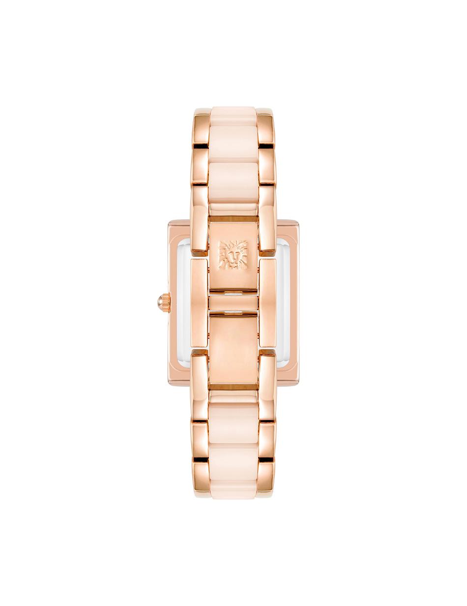 Pink Anne Klein Rectangular Case Bracelet Watch Ceramics | DNZVO86077