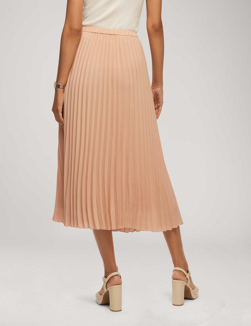 Pink Anne Klein Solid Pull On Pleated Skirt Bottoms | NZDYB69150