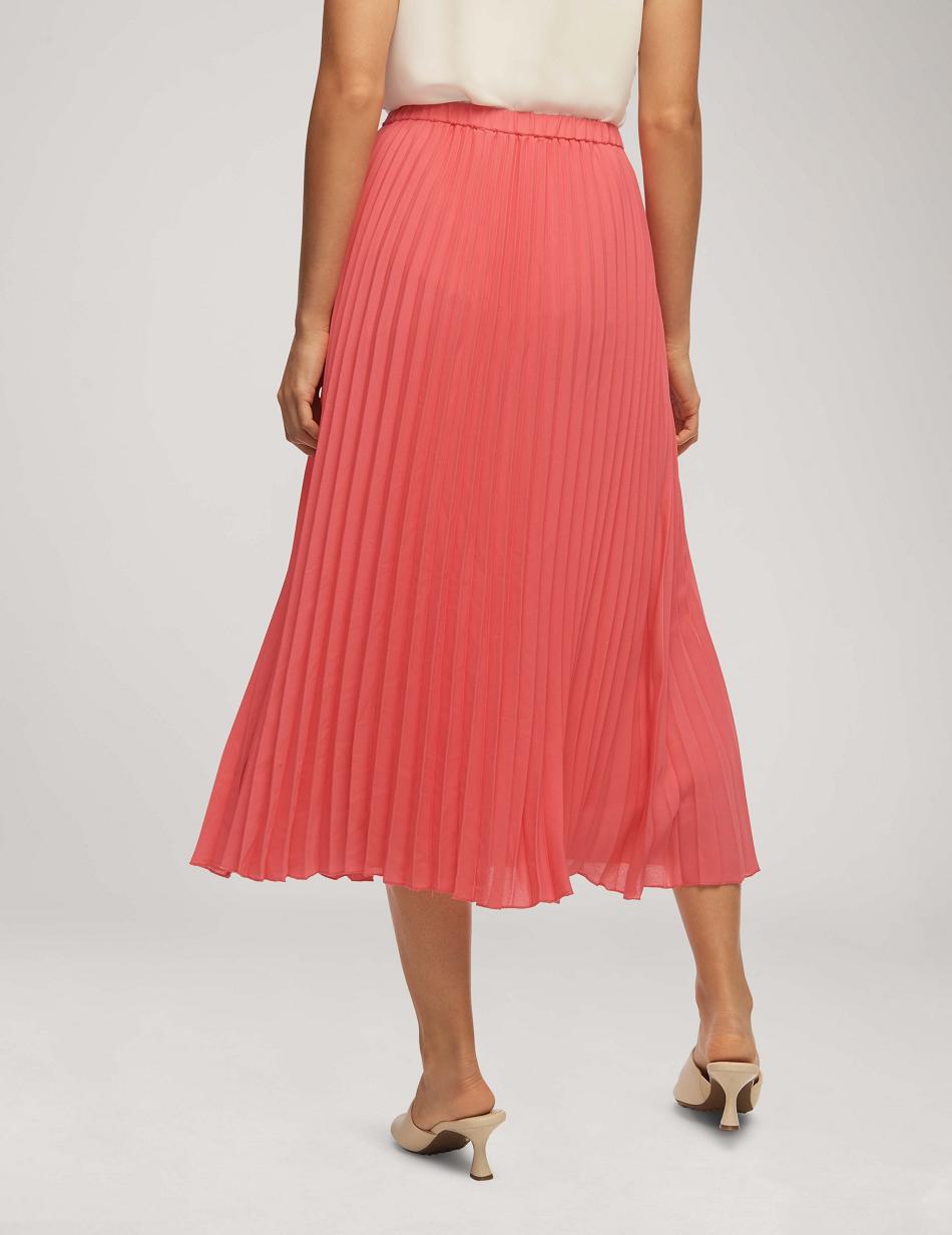 Pink Anne Klein Solid Pull On Pleated Skirt Bottoms | NZQAV72915