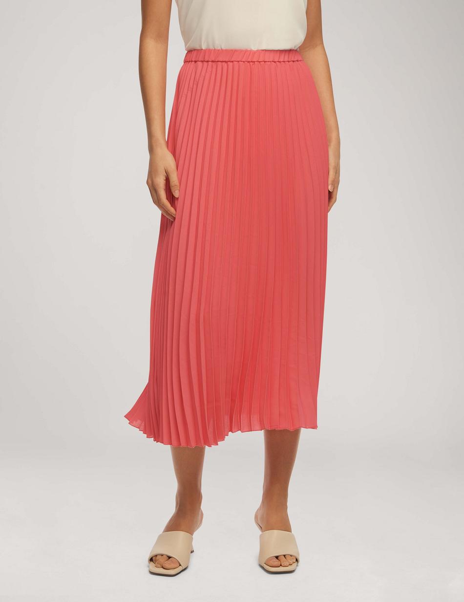 Pink Anne Klein Solid Pull On Pleated Skirt Bottoms | NZQAV72915