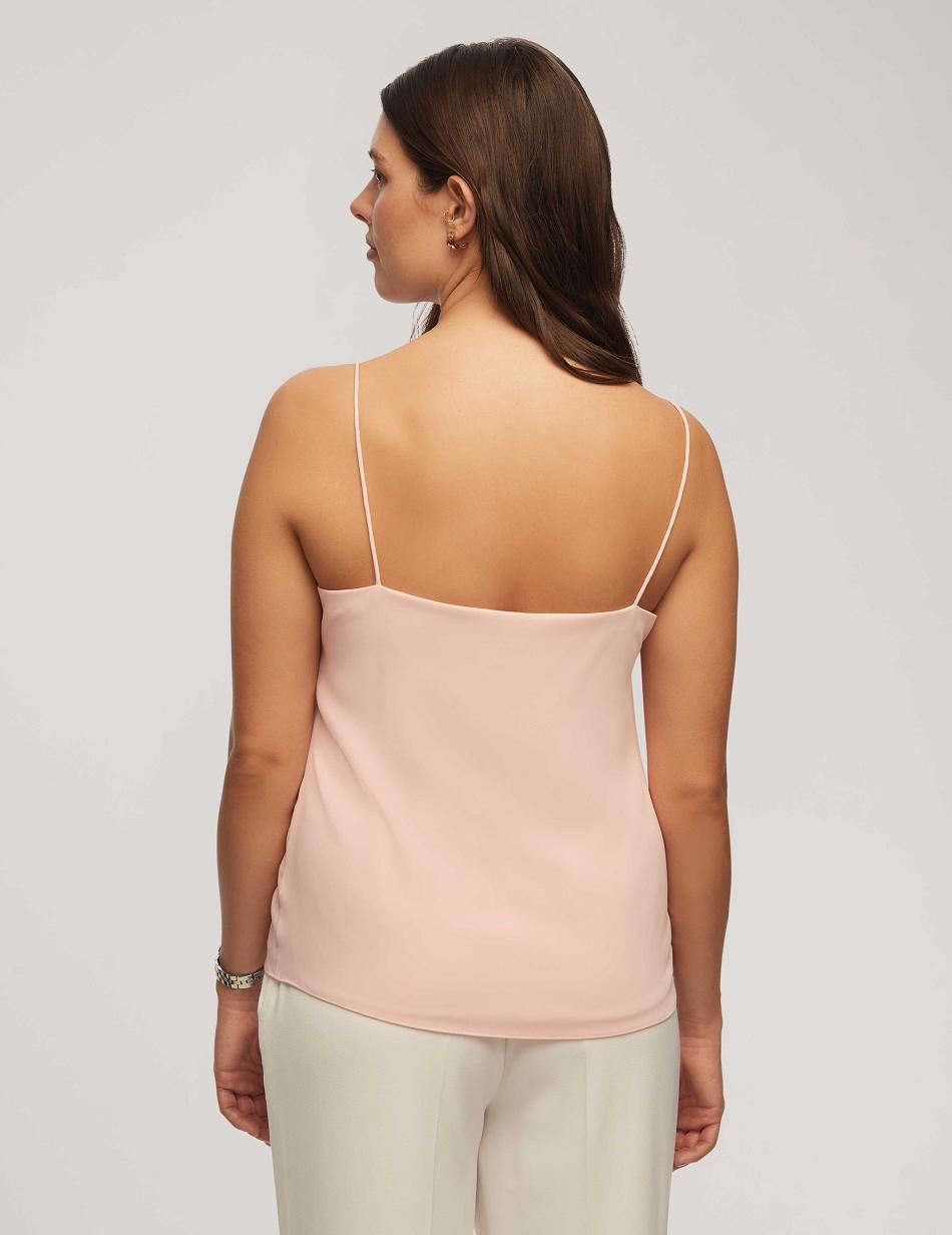 Pink Anne Klein V-Neck Cami Tops | BNZSD93189