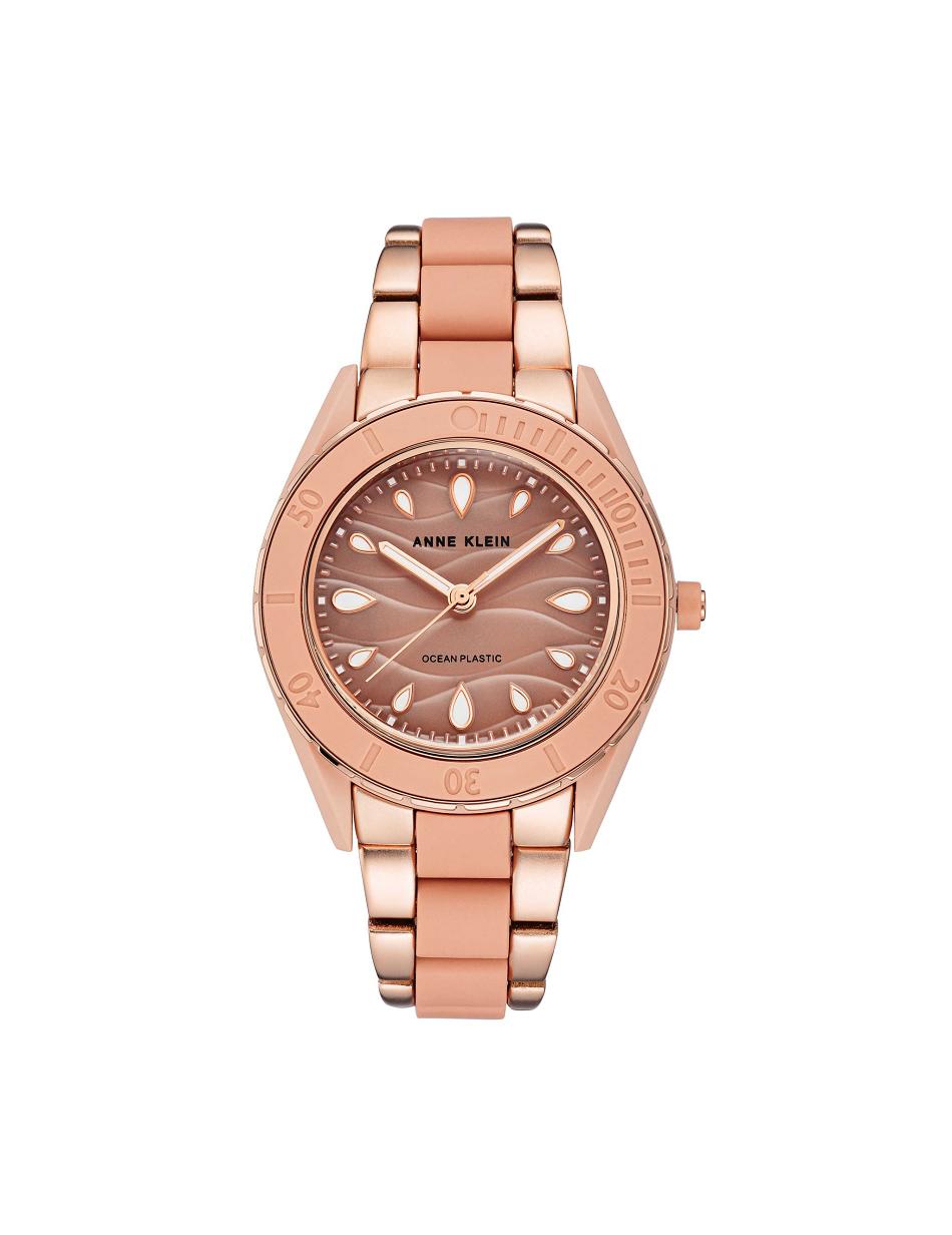 Pink / Rose / Gold Anne Klein Considered Solar Recycled Bracelet Ocean Plastic Watches | YNZVQ40913