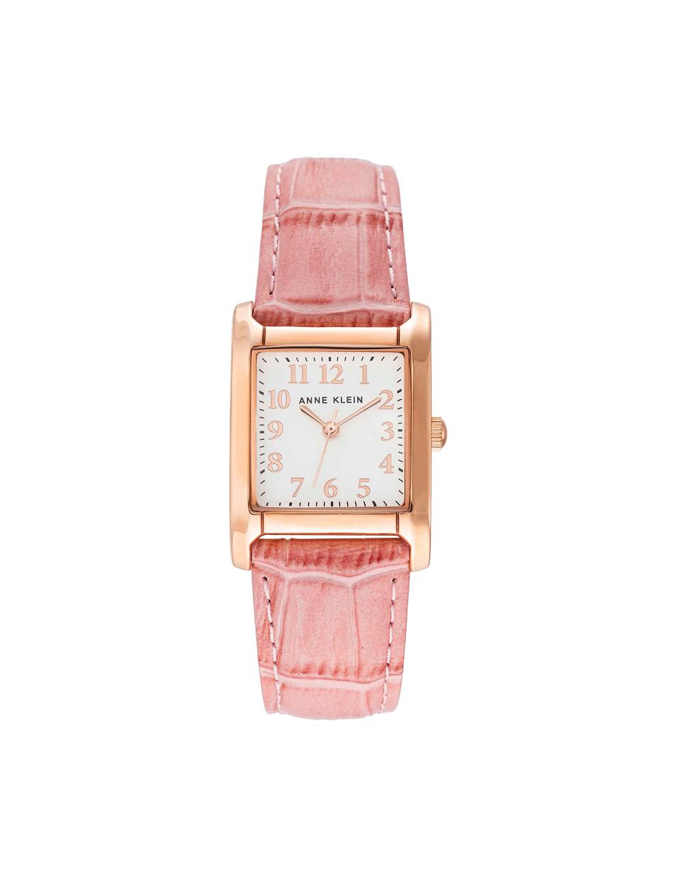 Pink / Rose / Gold Anne Klein Square Case Strap Watch Leather | UNZTG58500