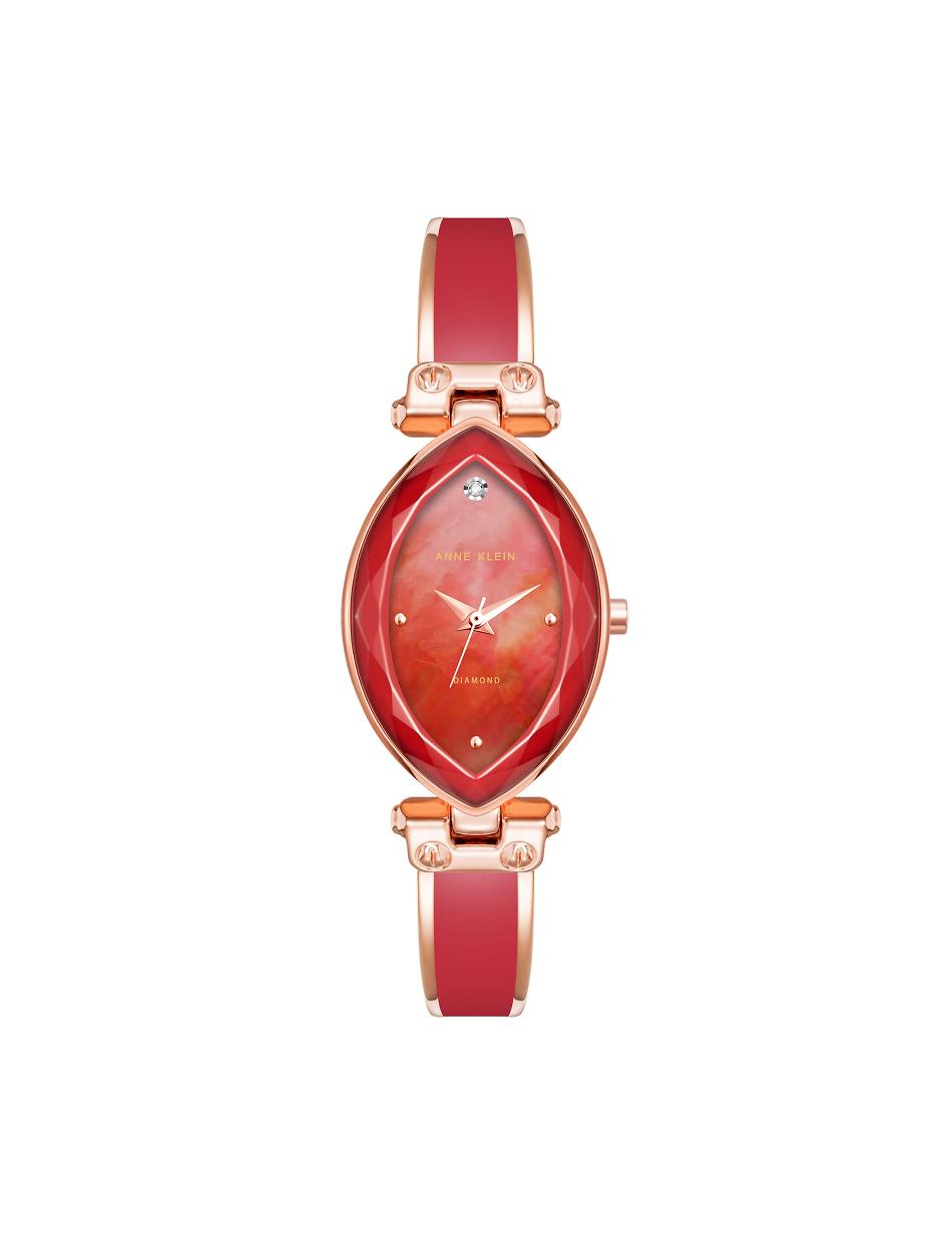 Red Anne Klein Accented Oval Bangle Watch Diamond | NZCIF29097