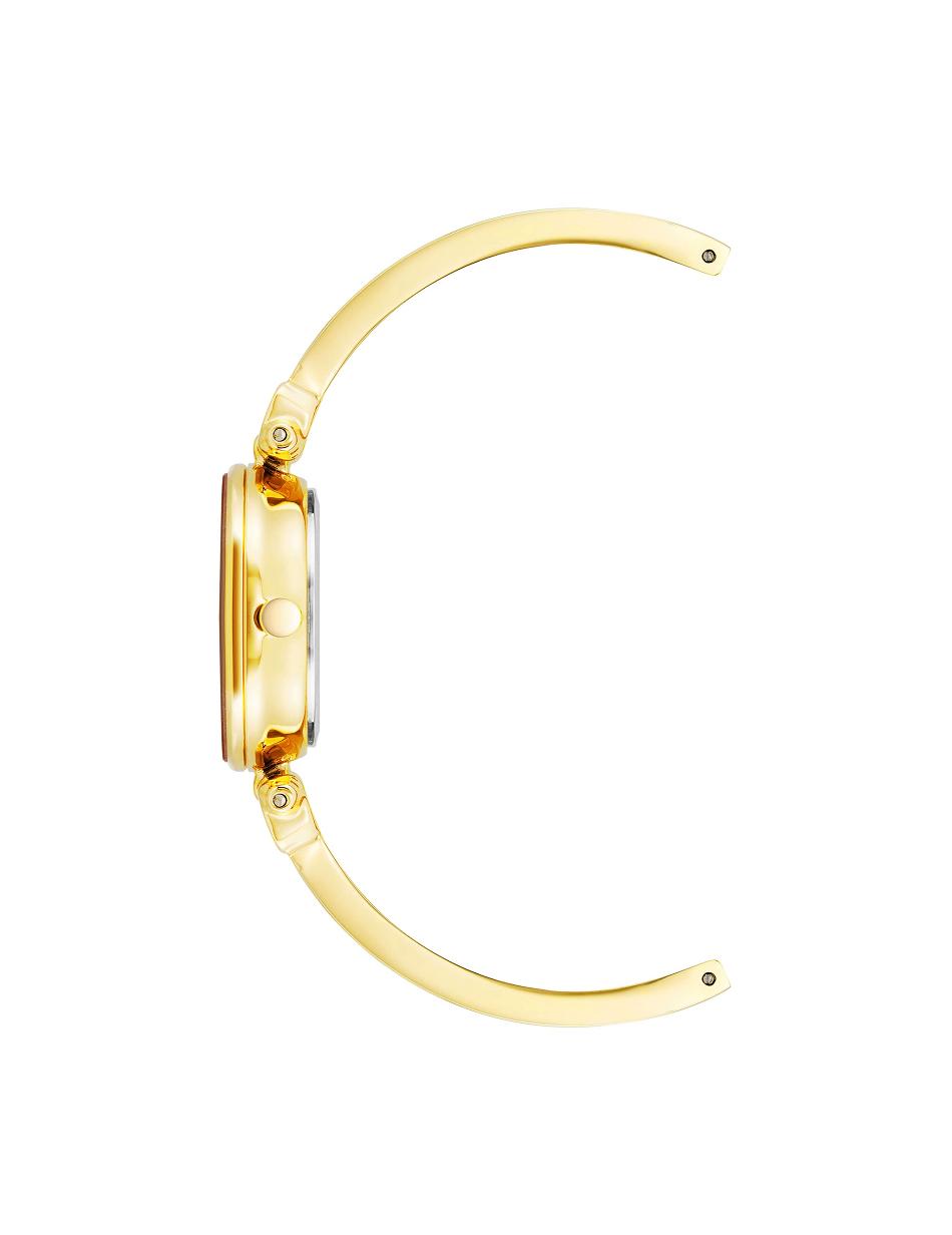 Red / Gold Anne Klein Accent Bangle Watch Diamond | UNZND45359