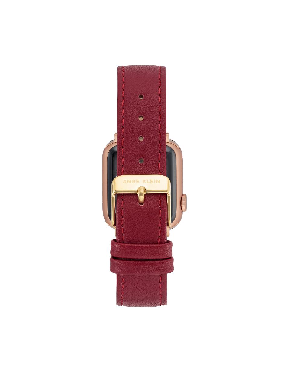 Red / Gold Anne Klein Leather Band Apple Watch Accessories | NZNEJ37430