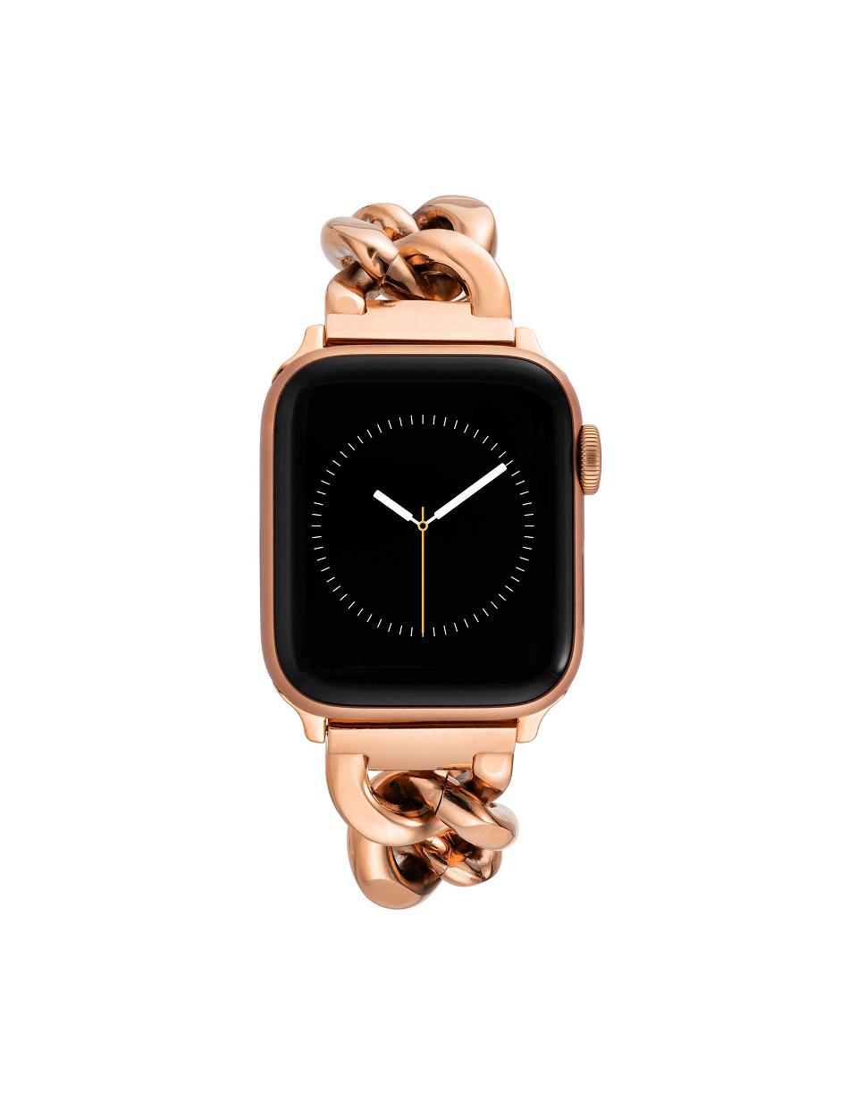 Rose / Gold Anne Klein Chain Link Bracelet Band Apple Watch Accessories | FNZHY71106