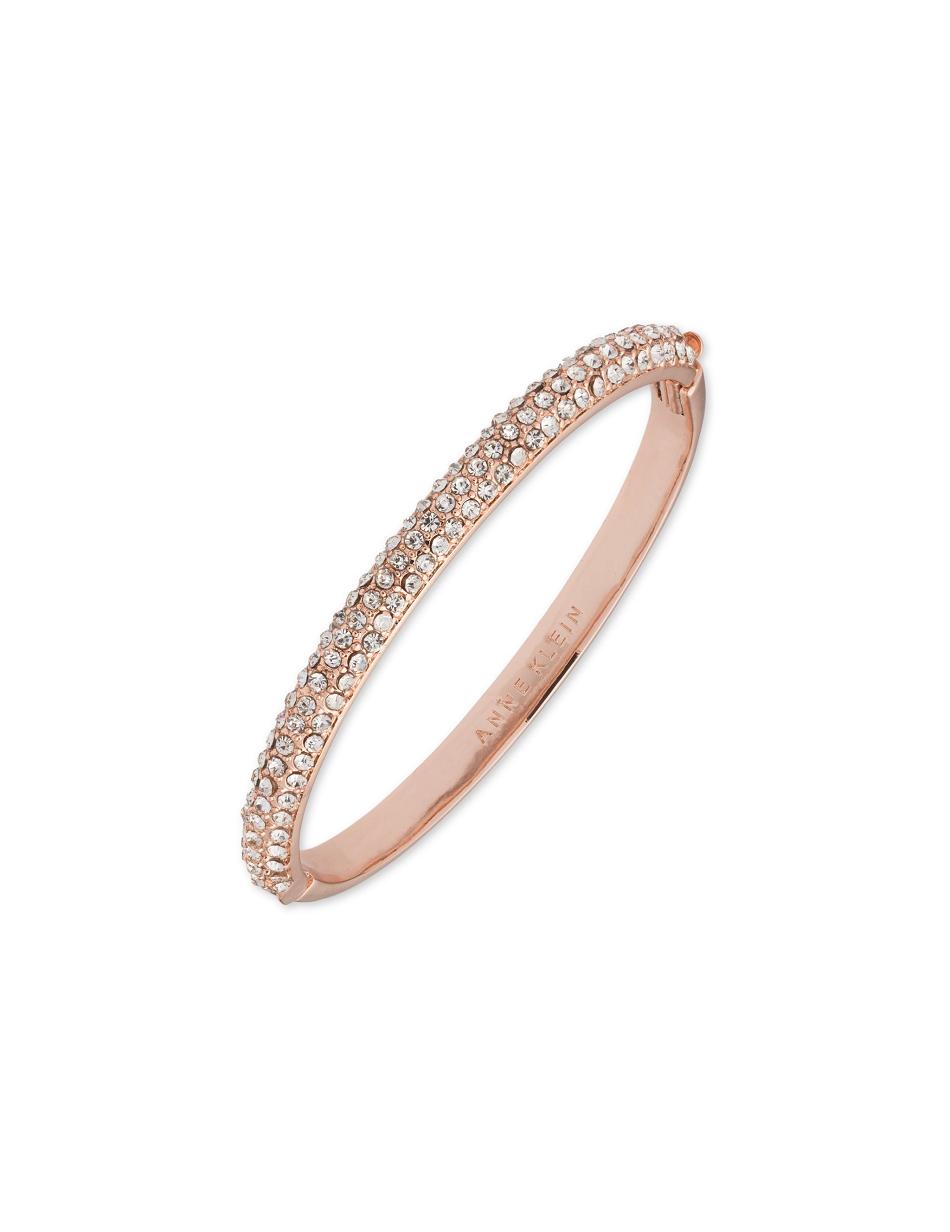 Rose / Gold Anne Klein Crystal Pave Bangle Bracelet Best Sellers | NZXMI15346