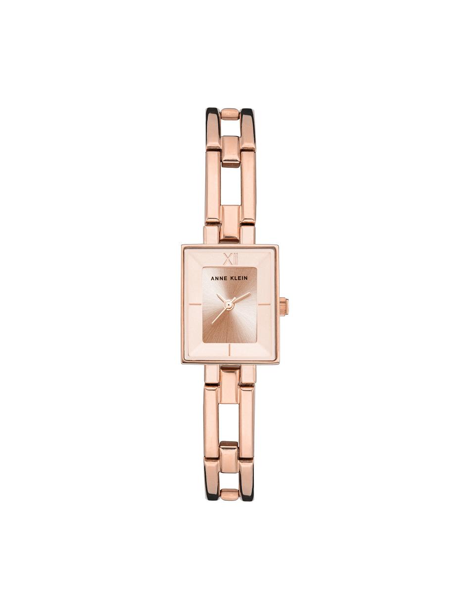 Rose / Gold Anne Klein Iconic Case Bangle Watch Rectangular | NZJVR84535