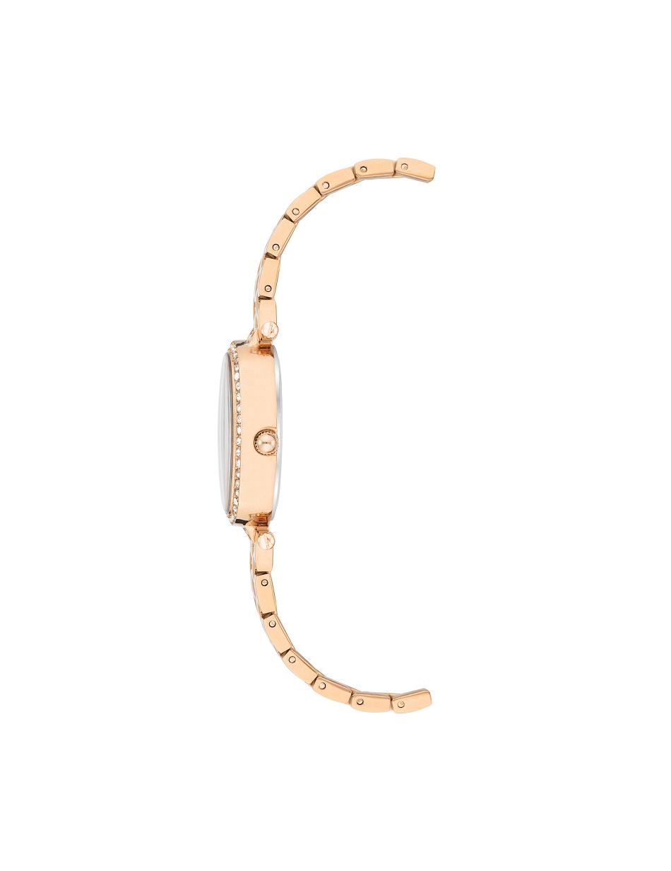 Rose / Gold Anne Klein Oval Watch and Bracelet Set with Premium Crystals Metals | QNZWA45026