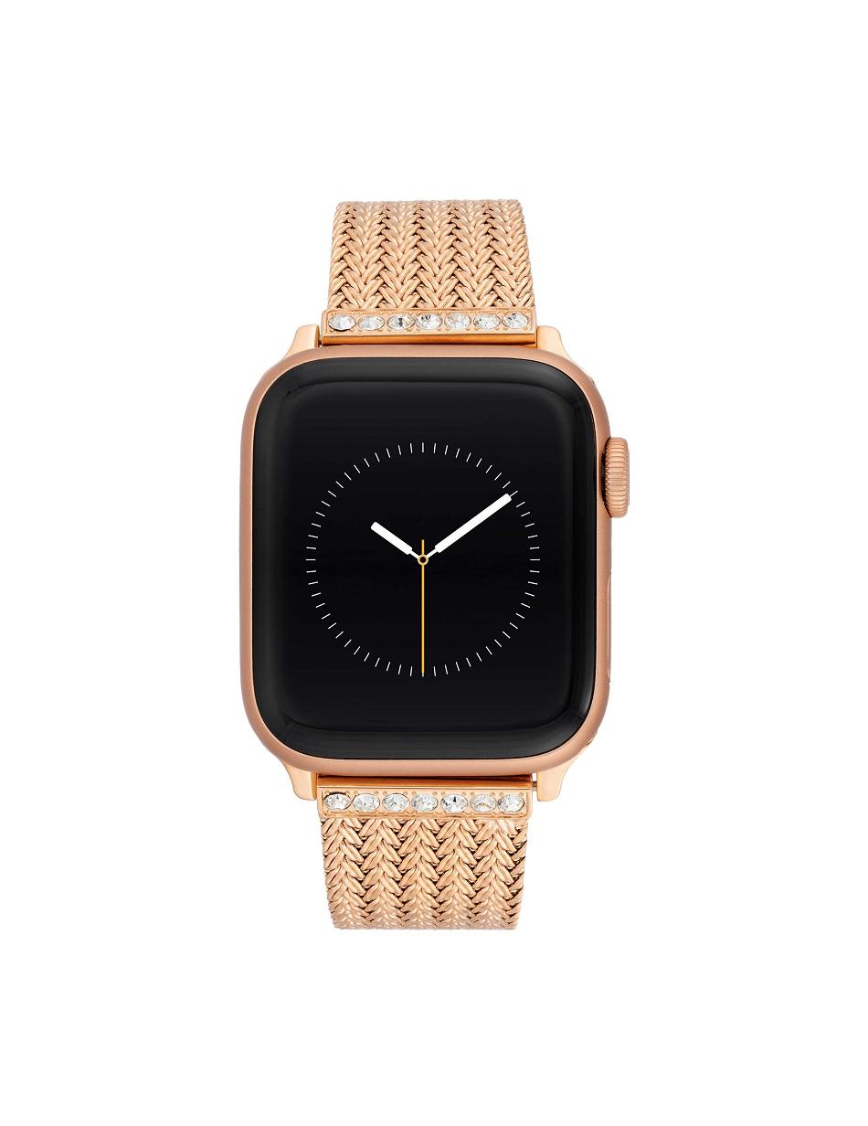 Rose / Gold Anne Klein Premium Crystals Mesh Band for Apple Watch® Metals | NZEGJ73101