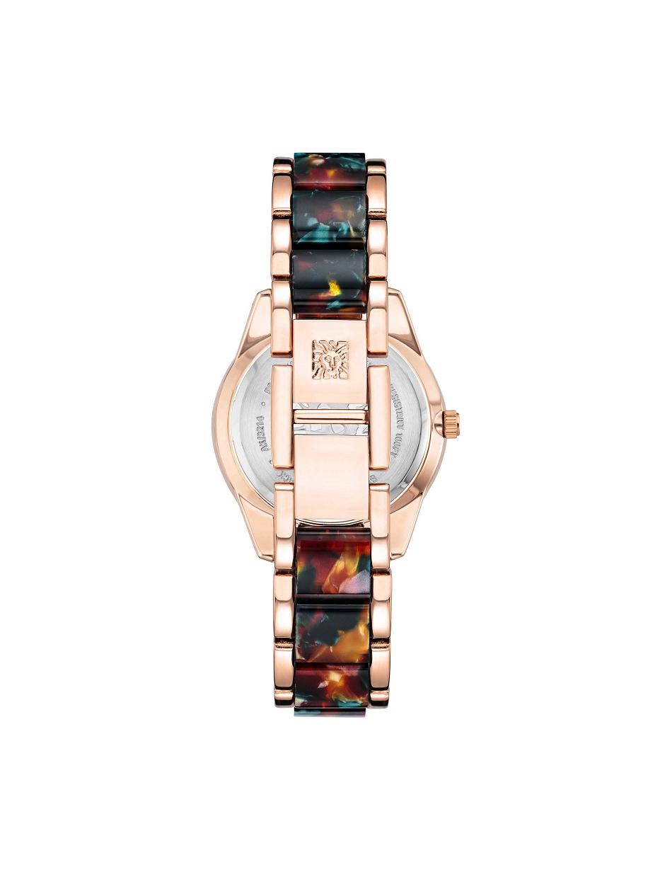 Rose / Gold / Brown Anne Klein Pearlescent Resin Link Watch Metals | NZJKU39116