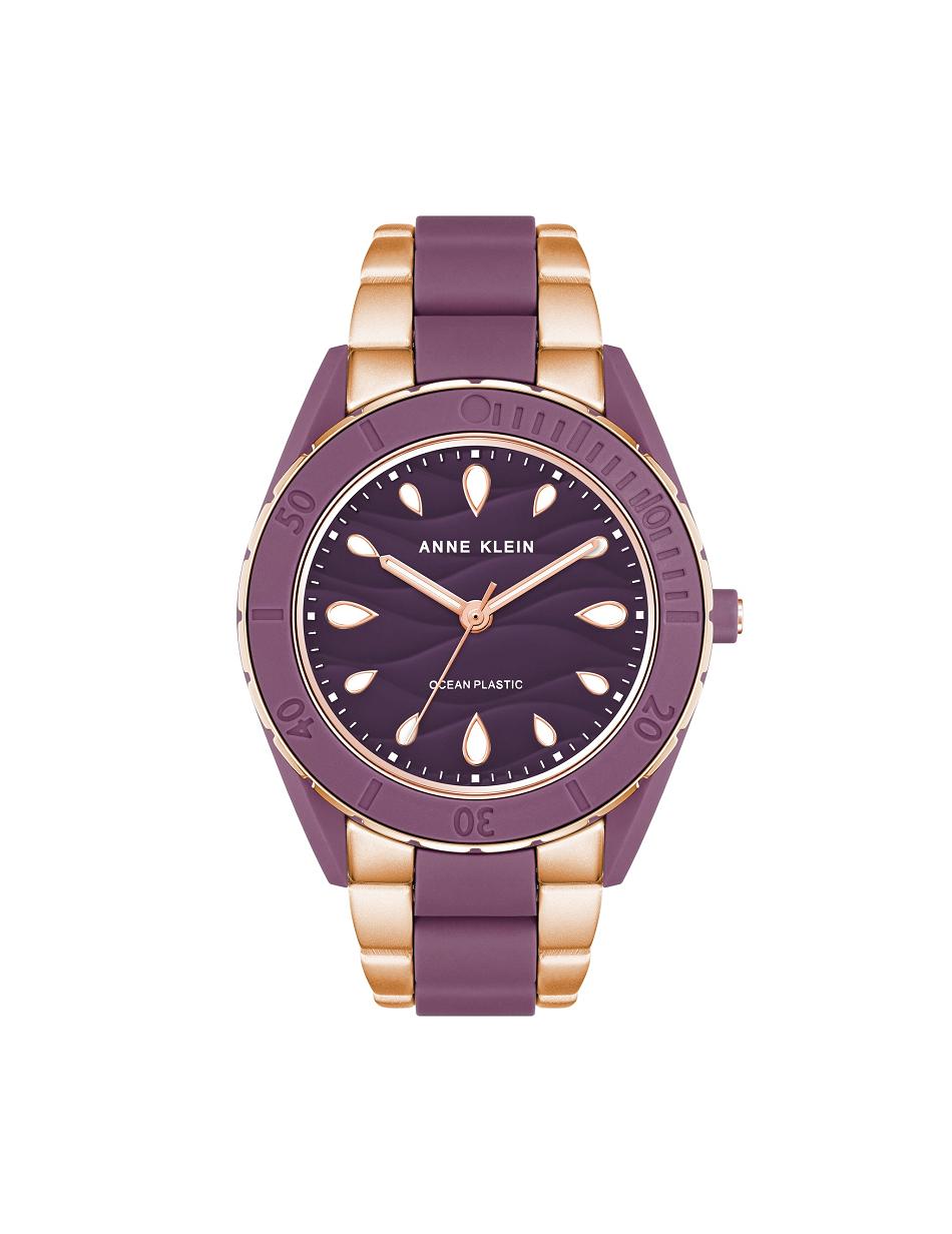 Rose / Gold / Purple Anne Klein Considered Solar Recycled Bracelet Ocean Plastic Watches | PNZER30077