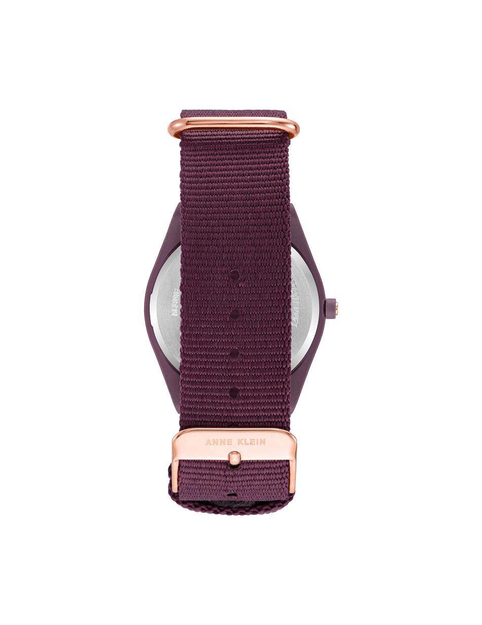 Rose / Gold / Purple Anne Klein Solar Recycled Ocean Plastic Woven Strap Watch Considered | MNZHR89271