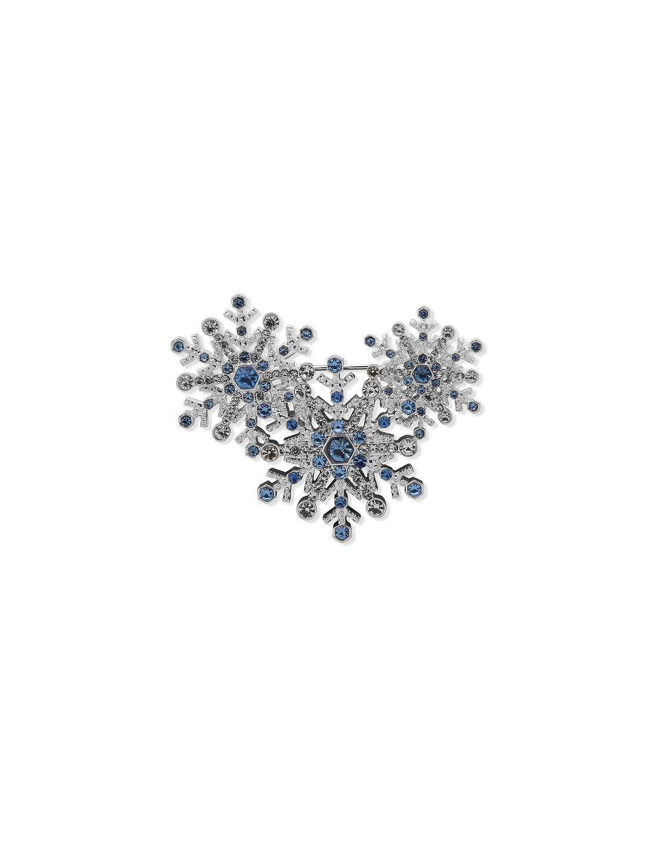 Silver Anne Klein Box Pin Snowflake Cluster Brooches | LNZTR78364