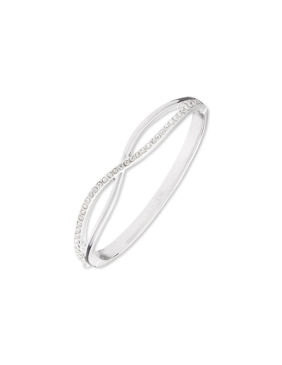 Silver Anne Klein Crisscross Bangle Bracelet | MNZFT25535