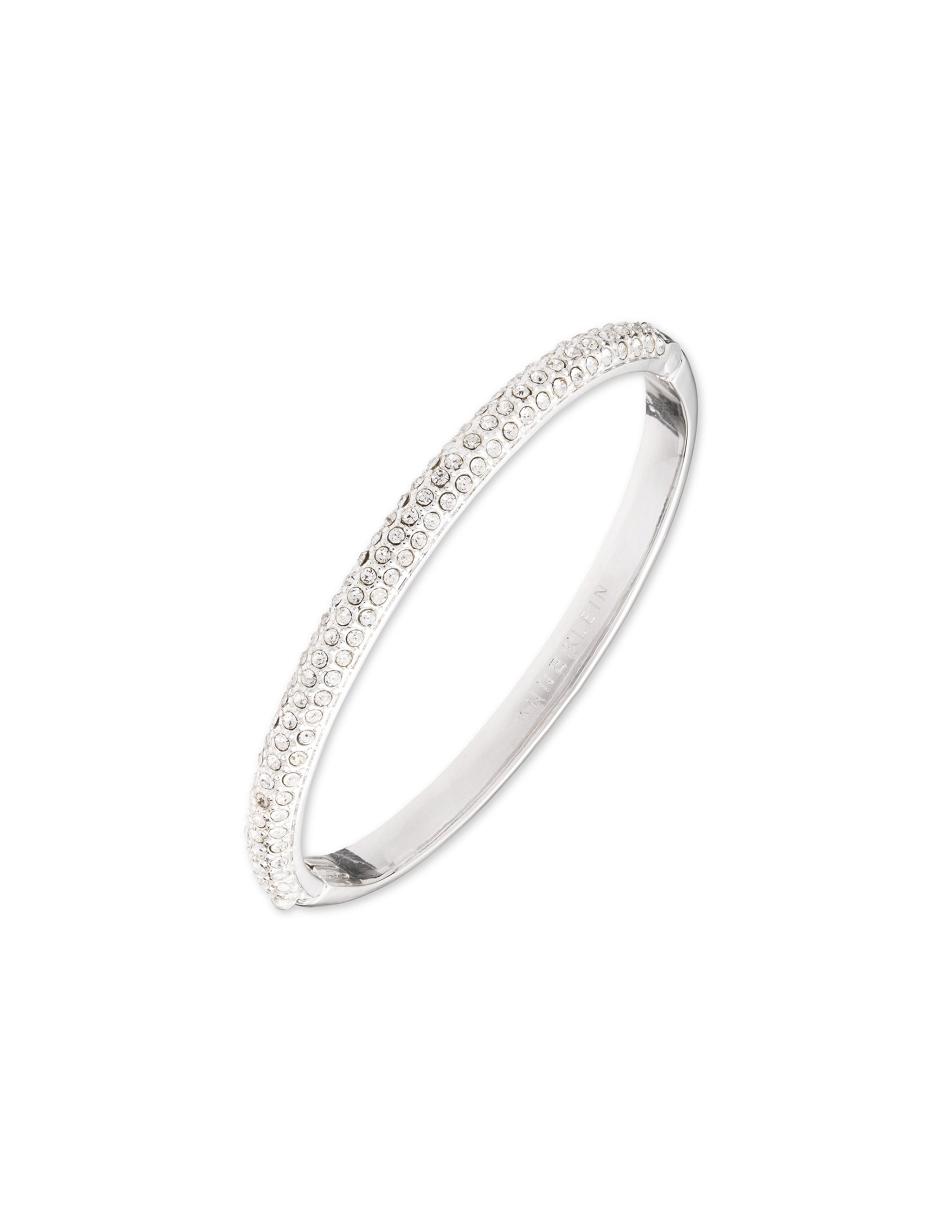 Silver Anne Klein Crystal Pave Bangle Bracelet | NZJVR18699