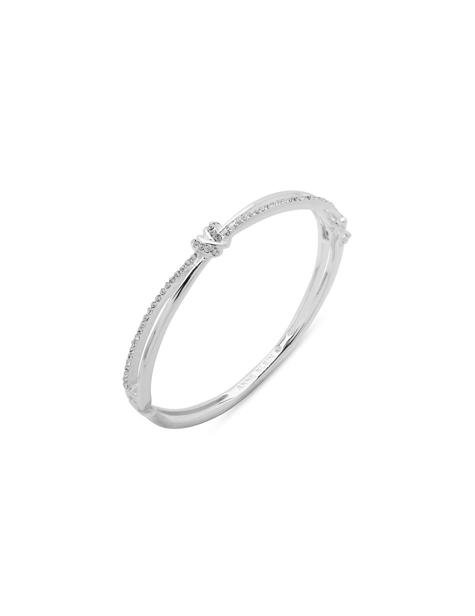 Silver Anne Klein Hinge Bangle With Knot Bracelet | LNZTR87147