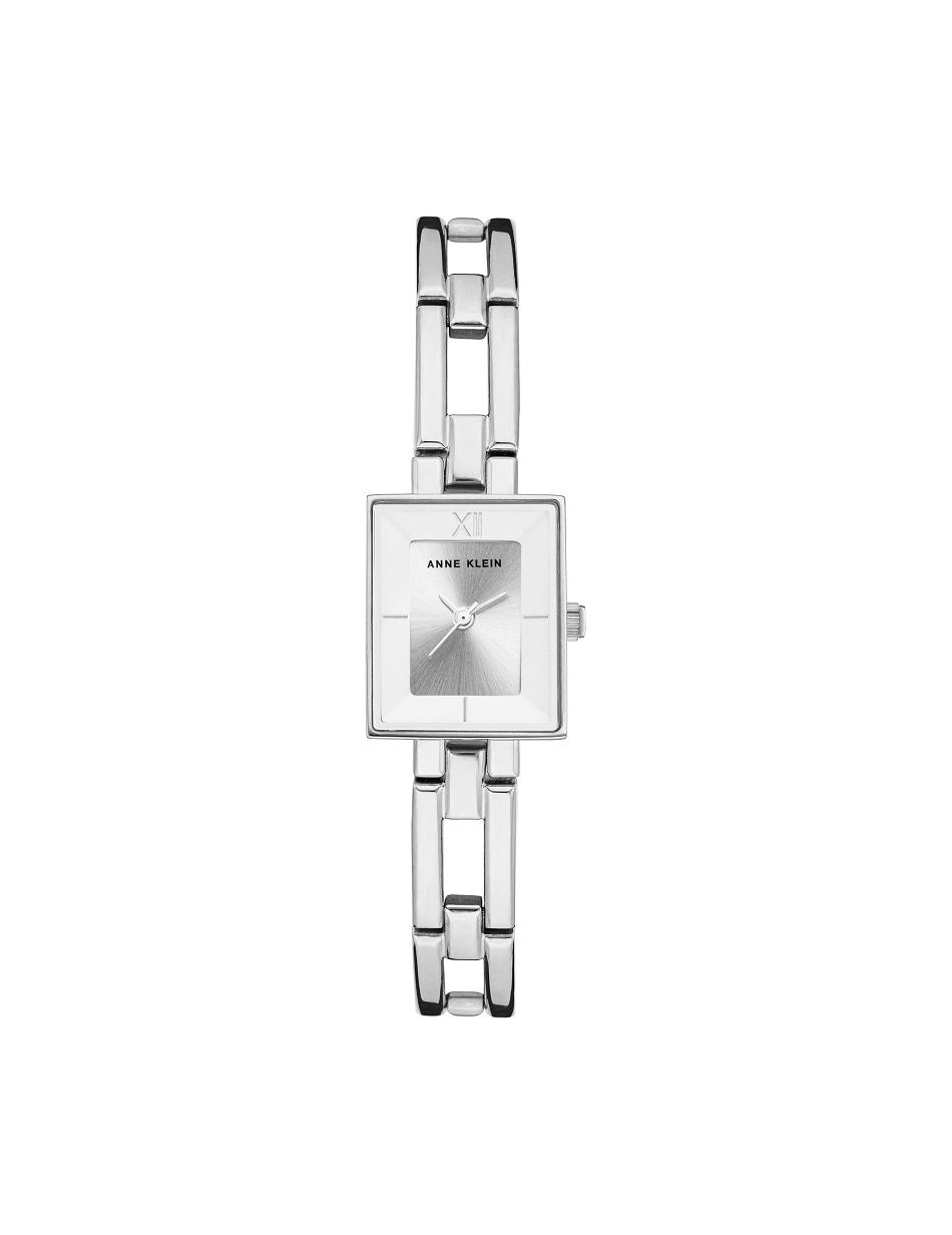 Silver Anne Klein Iconic Case Bangle Watch Rectangular | UNZND58830