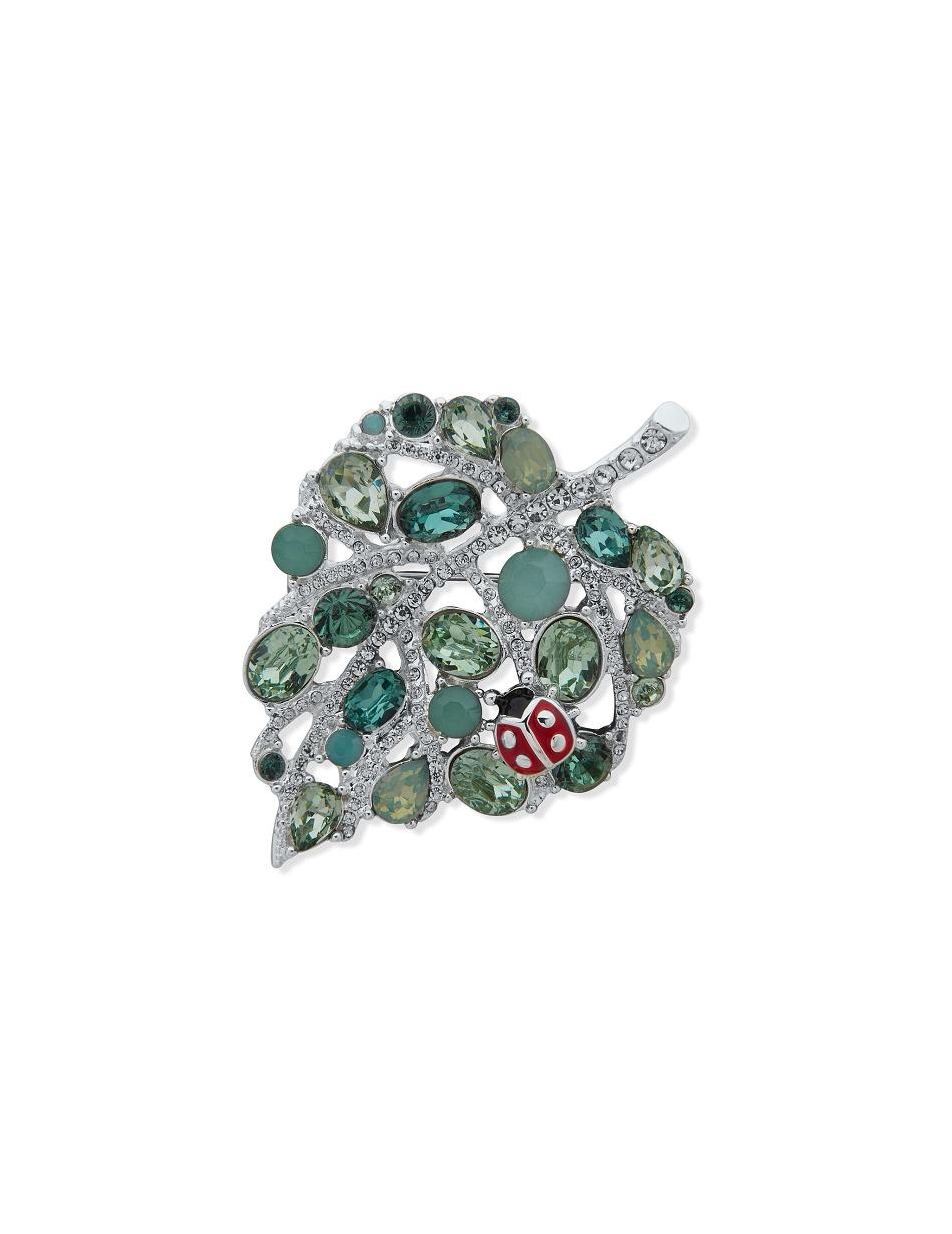 Silver Anne Klein Ladybug On a Leaf in Gift Box Brooches | NZXBR80839