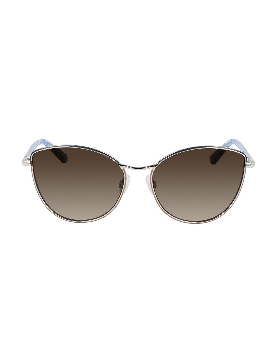 Silver Anne Klein Metal Cat-eye Sunglasses Oversized | YNZGT14589