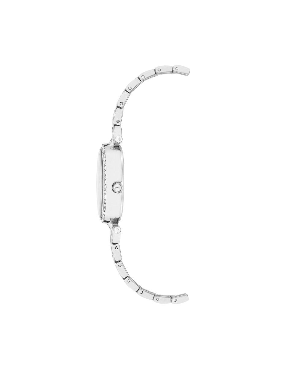 Silver Anne Klein Oval Watch and Bracelet Set with Premium Crystals Metals | NZICD16795