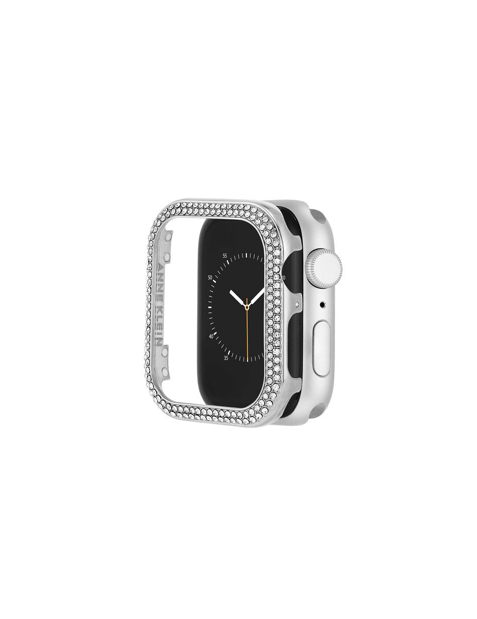 Silver Anne Klein Premium Crystals Protective Case Cover for Apple Watch® Best Sellers | ENZVG94336