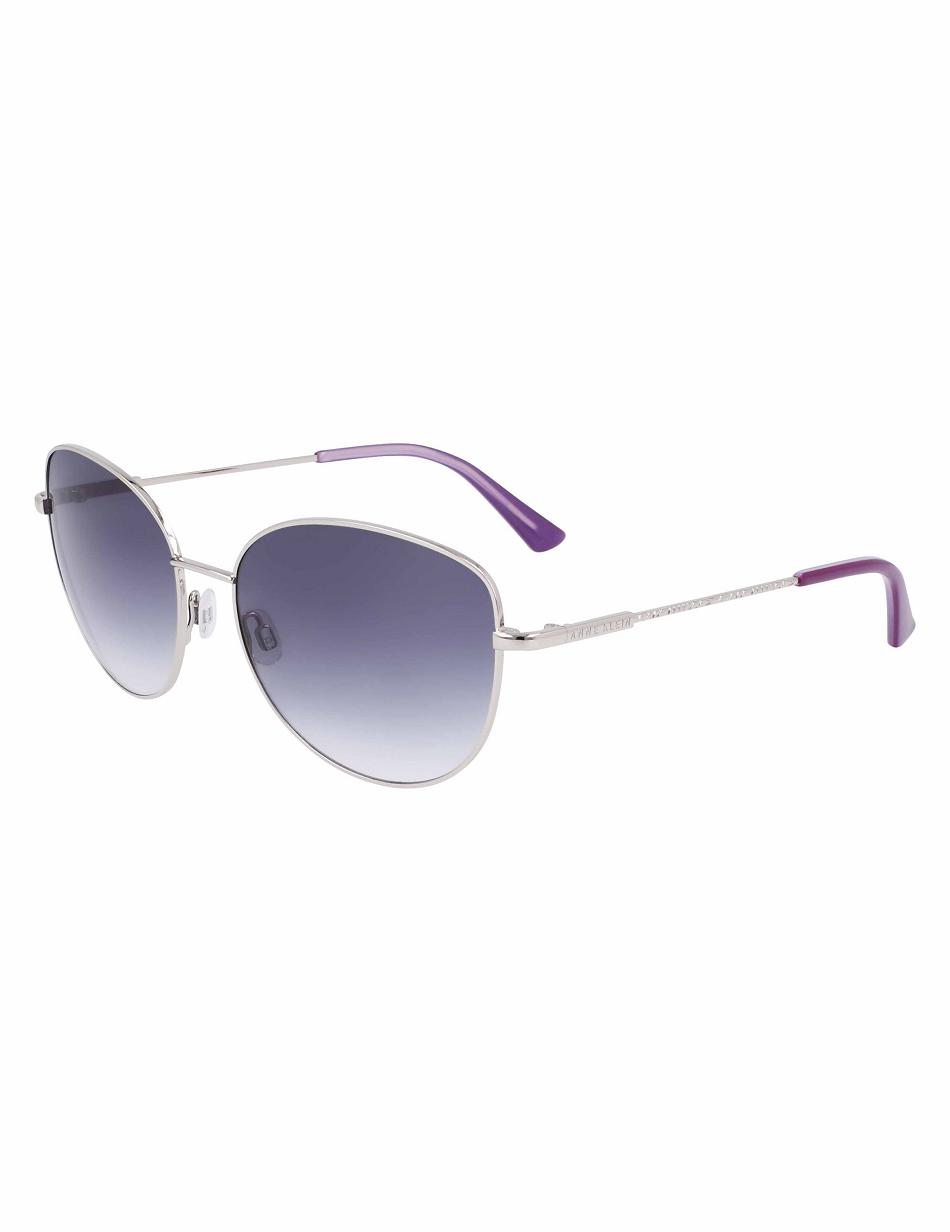 Silver Anne Klein Trendy Sunglasses Round | NZICD79016