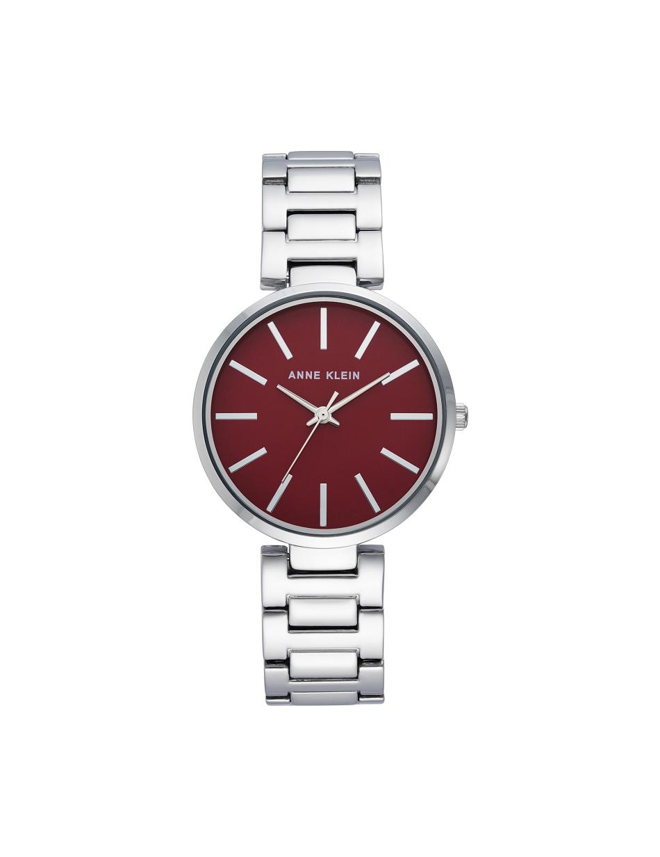 Silver / Burgundy Anne Klein Everyday Bracelet Watch Metals | NZNZX14999