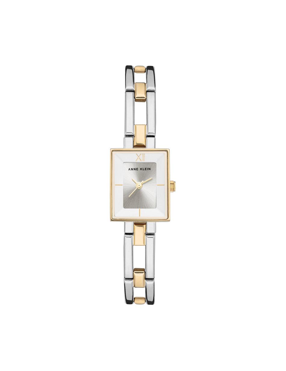 Silver / Gold Anne Klein Iconic Case Bangle Watch Rectangular | BNZSO58330