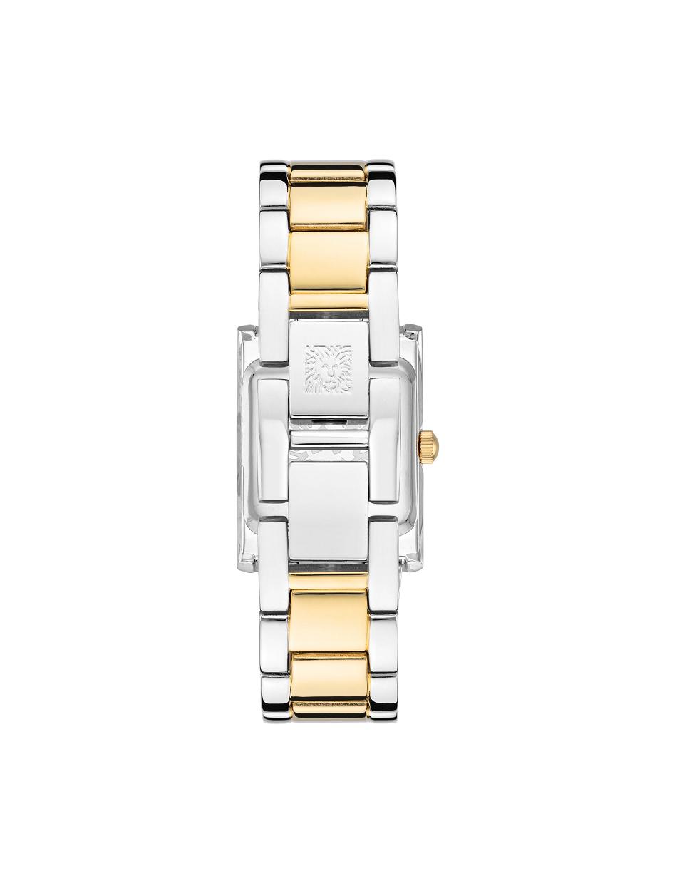 Silver / Gold Anne Klein Square Case Bracelet Watch Metals | NZEAH93243