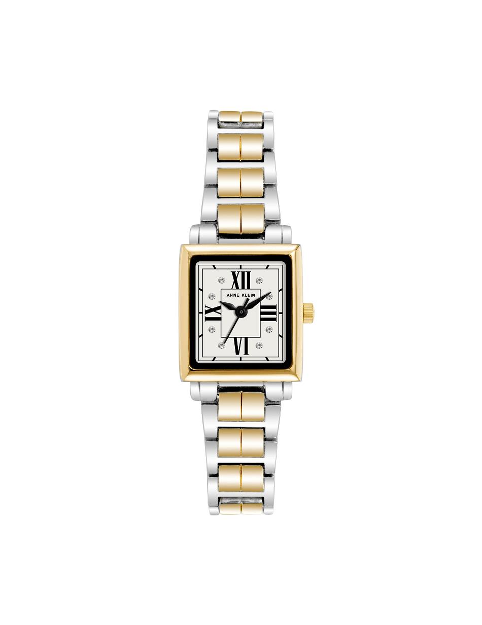 Silver / Gold Anne Klein Square Case Two-Tone Bracelet Watch Metals | NZCVG69514