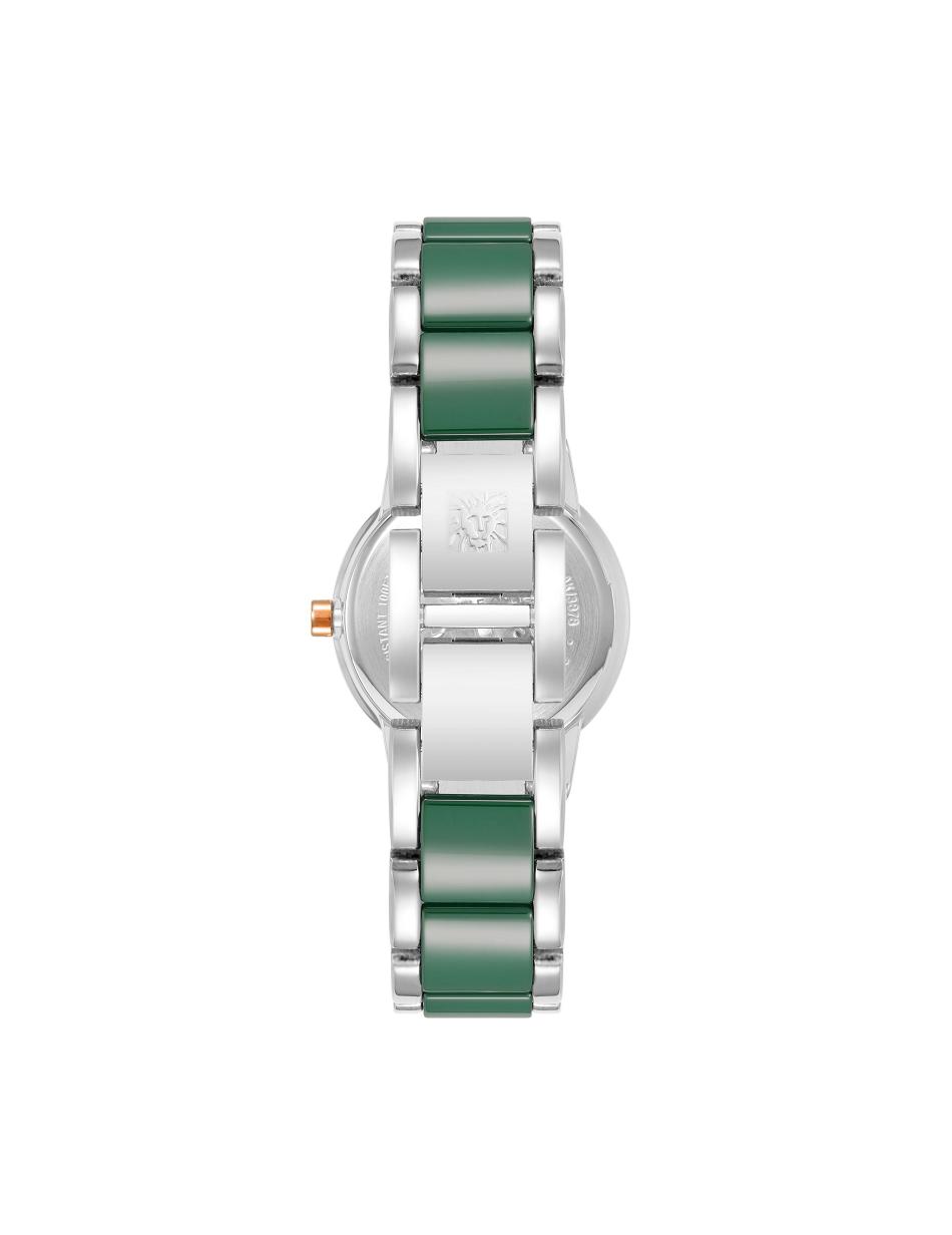 Silver / Green Anne Klein Premium Crystal Bracelet Watch Ceramics | BNZSD49676