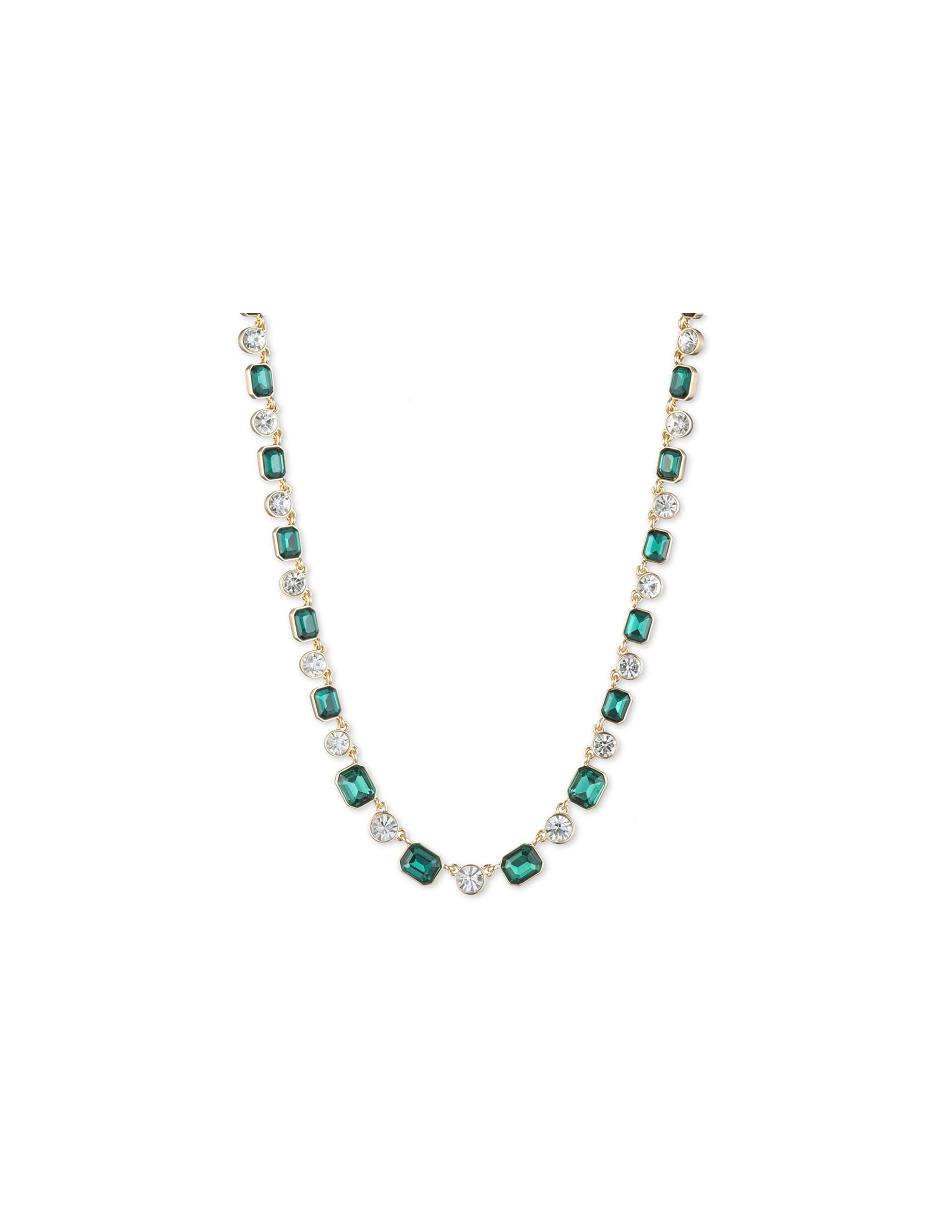 Turquoise / Gold Anne Klein Bright Emerald Collar Necklace | NZNEJ98735