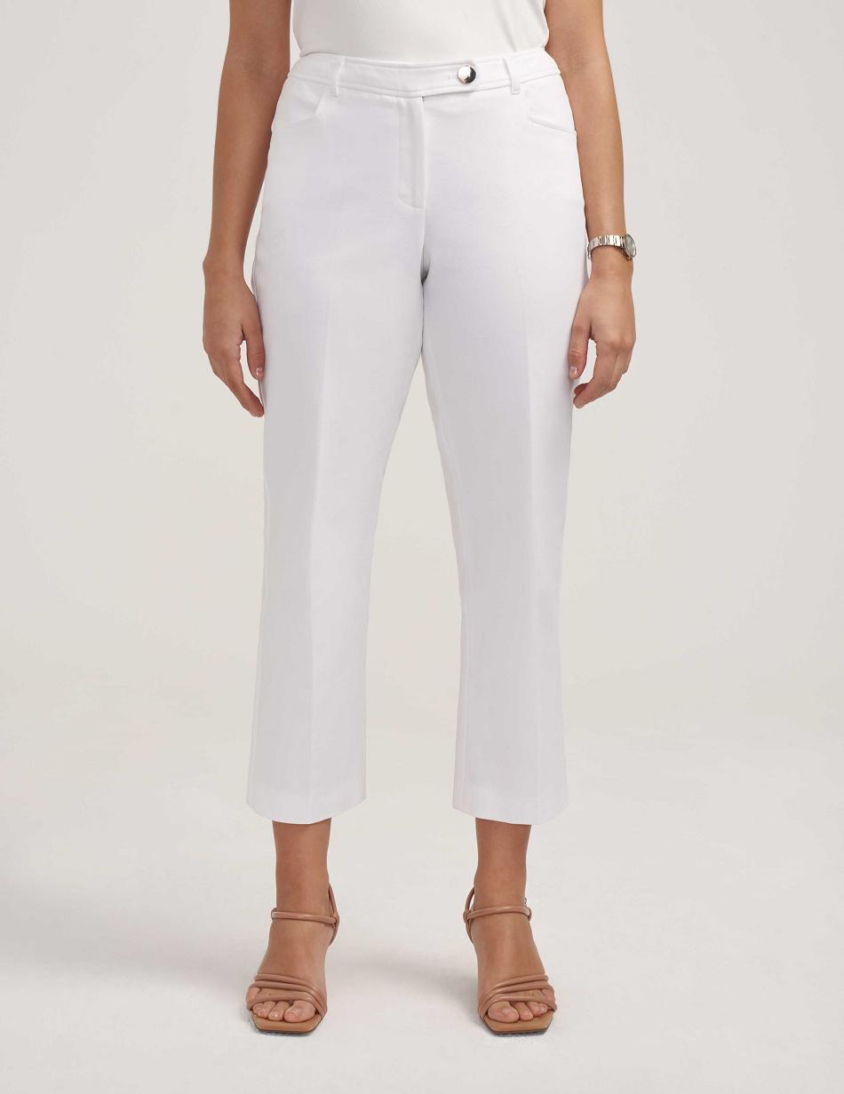 White Anne Klein Anne Contour Stretch Bowie Pant- Clearance Bottoms | ANZDF42696