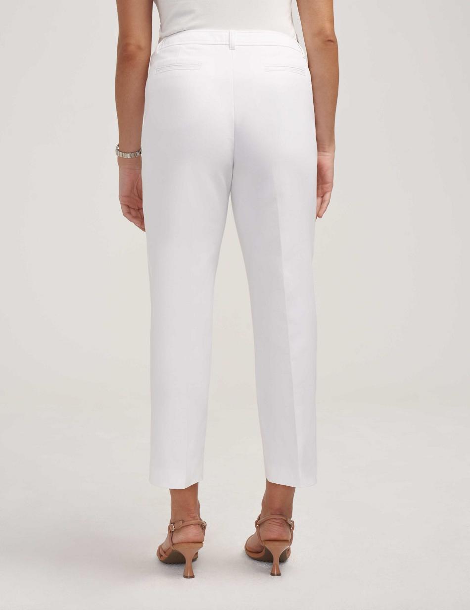 White Anne Klein Anne Contour Stretch Bowie Pant Petite | LNZSX94145