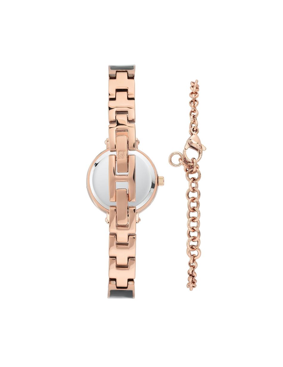 White Anne Klein Bangle Watch With Bracelet Set Diamond | DNZVO51776