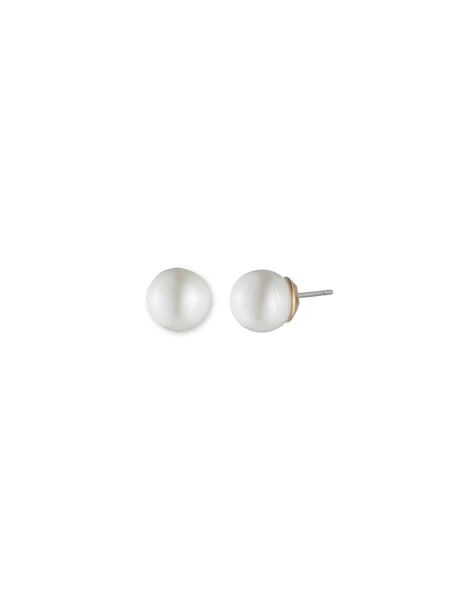 White Anne Klein Blanc Faux Pearl Stud Earrings | PNZER54710