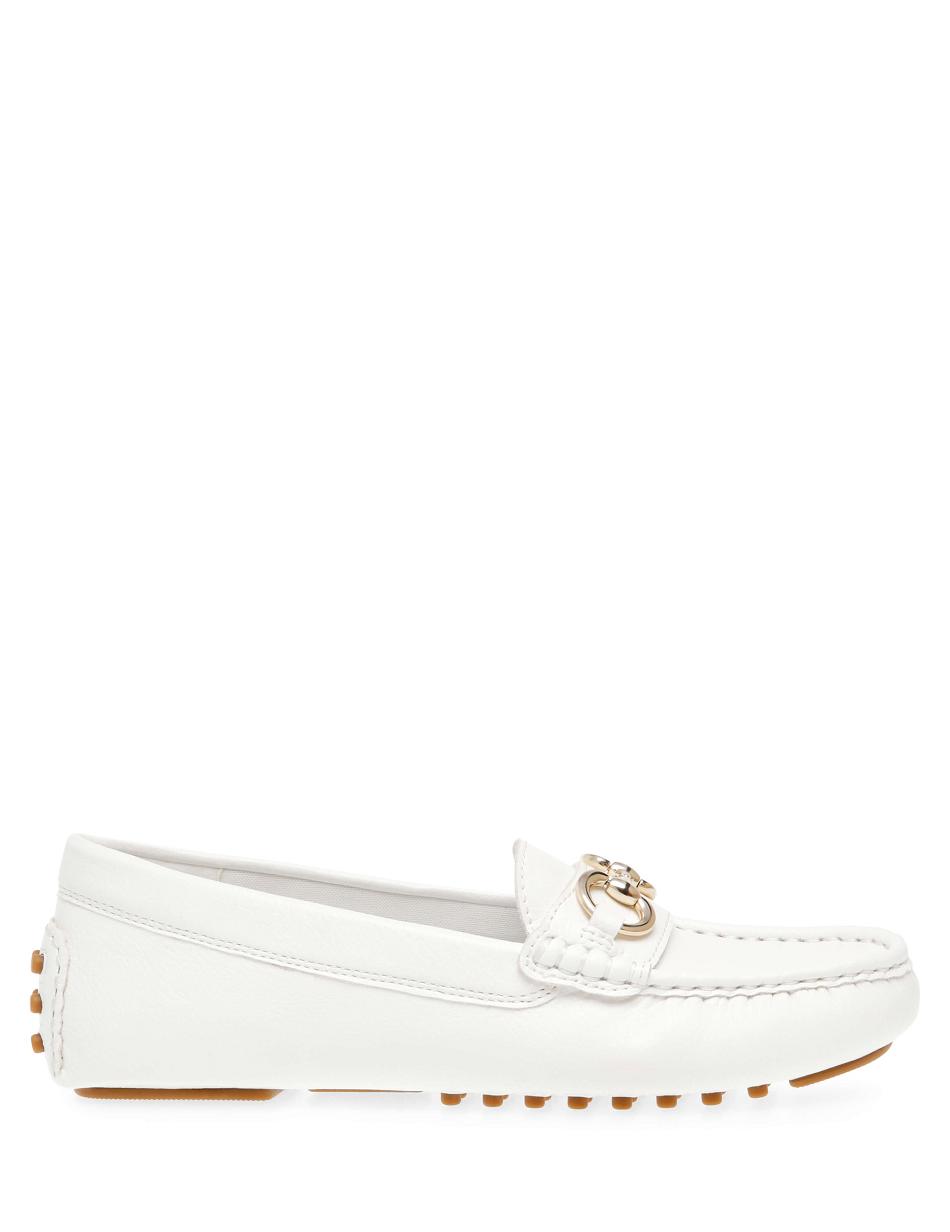 White Anne Klein Celeste Moc Flats | NZZPD87999