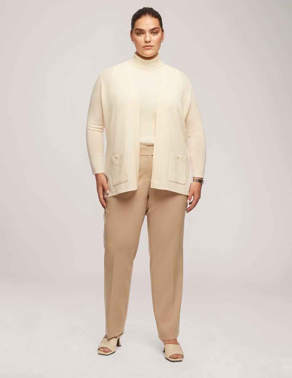 White Anne Klein Malibu Cardigan Plus Size | SNZVO46129