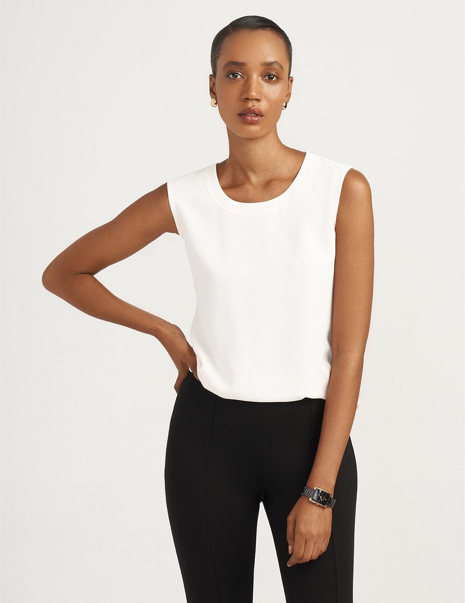 White Anne Klein U-Neck Sleeveless Shell Best Sellers | NZXMI42284