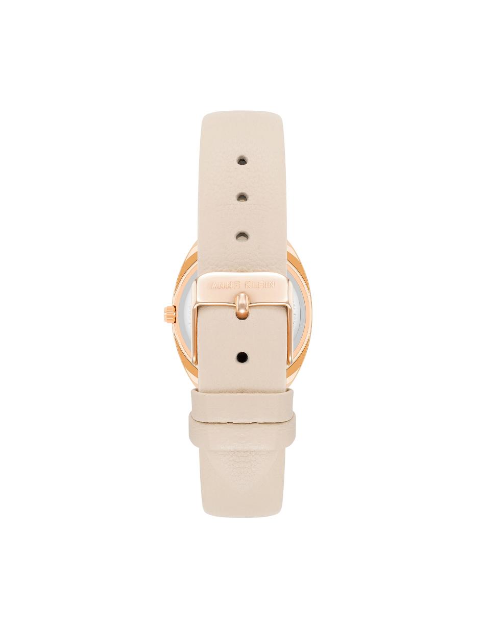 White / Gold Anne Klein Modern Strap Watch Leather | NZEGJ14967