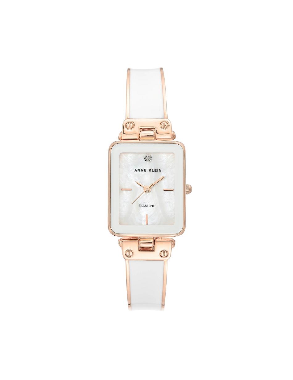 White / Rose / Gold Anne Klein Accent Rectangular Watch Diamond | BNZSO56924